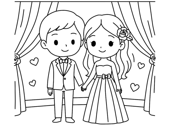 Bride Groom Wedding Prewing: A Playful Design Asset for Modern Creatives