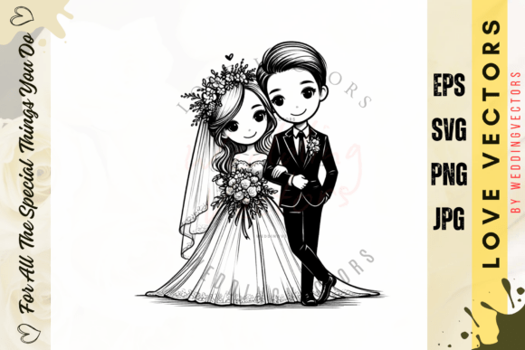 Capturing Matrimonial Bliss with Wedding Couple and Love Vectors