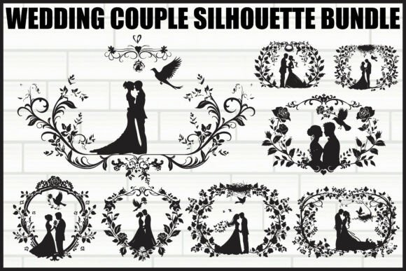 Capturing Romance: The Wedding Couple Silhouette Design Bundle