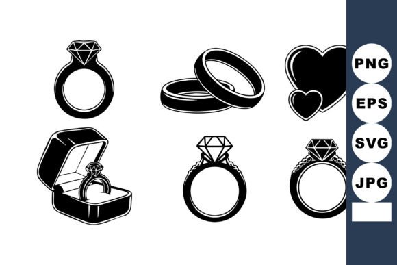 Diamond Engagement Rings & Wedding Bands: A Timeless Vector Collection