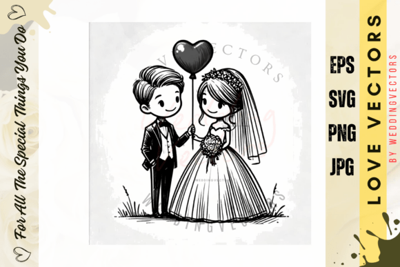 Elegant Wedding Couple and Love Vectors: Design Inspiration
