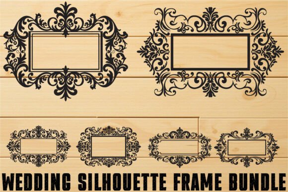Elegant Wedding Frame Silhouettes for Invitations and Stationery