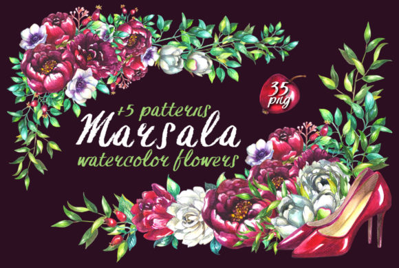 Marsala Wedding Clipart: A Designer's Warm & Romantic Toolkit