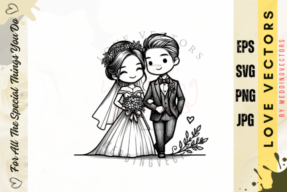 Modern Love in Vector Form: C2079 for Wedding Designs