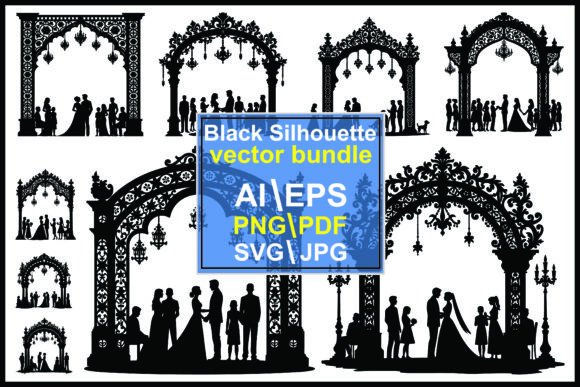Ornate Wedding Arch Silhouettes for Romantic Designs
