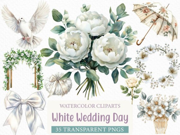 Soft Watercolor Wedding Clipart for Elegant Designs