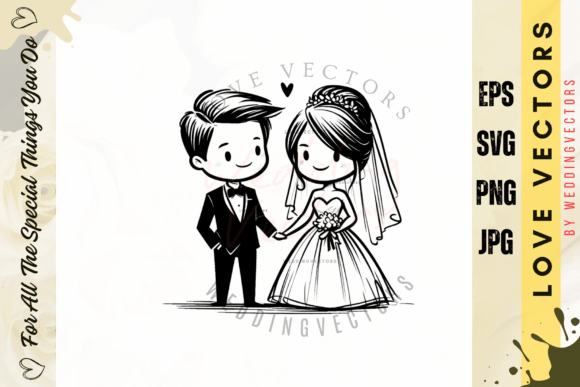 The Art of Matrimony: Designing with Wedding Couple & Love Vectors