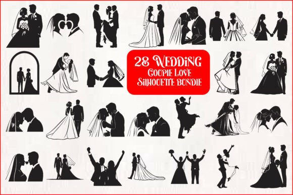 Timeless Romance: The Wedding Couple Silhouette Bundle