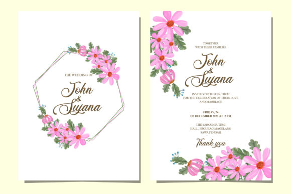 Watercolor Flora Wedding Invitation Card: A Touch of Organic Elegance