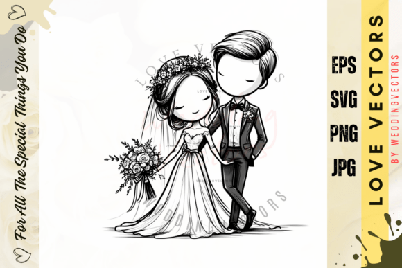 Wedding Couple and Love Vectors - C2623: A Visual Celebration