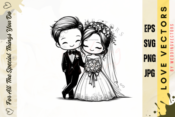 Wedding Couple and Love Vectors: The C2727 Design Suite